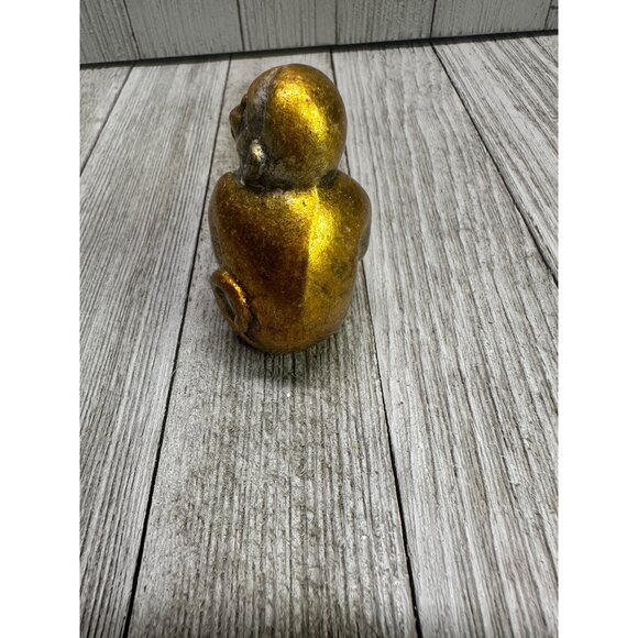 VTG Monkey Figurines Sculpture Statue Resin Gold Colored Home Decor -Set of 7 - Picture 5 of 9